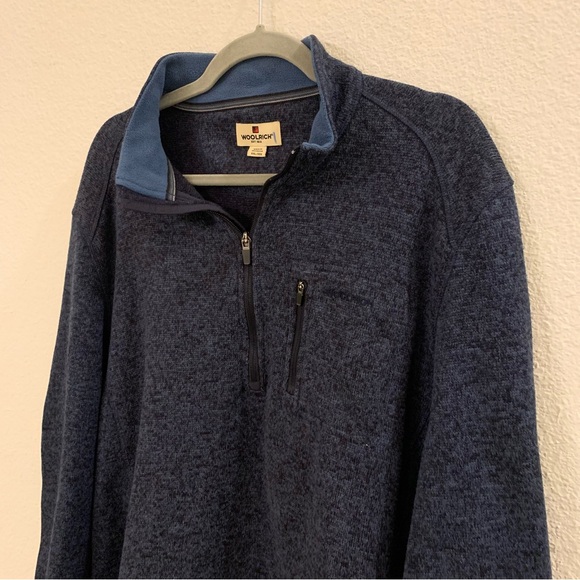 Woolrich men’s XXL 2XL navy quarter zip pullover sweatshirt - Picture 2 of 6